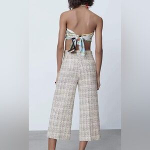 ZARA tweed culottes pants